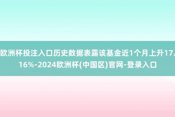 欧洲杯投注入口历史数据表露该基金近1个月上升17.16%-2024欧洲杯(中国区)官网-登录入口