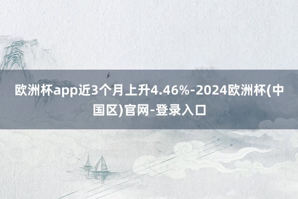 欧洲杯app近3个月上升4.46%-2024欧洲杯(中国区)官网-登录入口