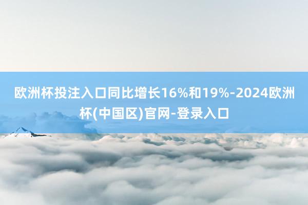 欧洲杯投注入口同比增长16%和19%-2024欧洲杯(中国区)官网-登录入口