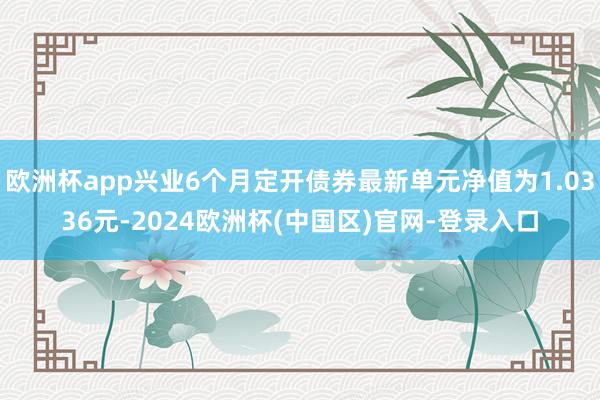 欧洲杯app兴业6个月定开债券最新单元净值为1.0336元-2024欧洲杯(中国区)官网-登录入口