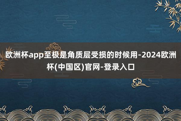欧洲杯app至极是角质层受损的时候用-2024欧洲杯(中国区)官网-登录入口
