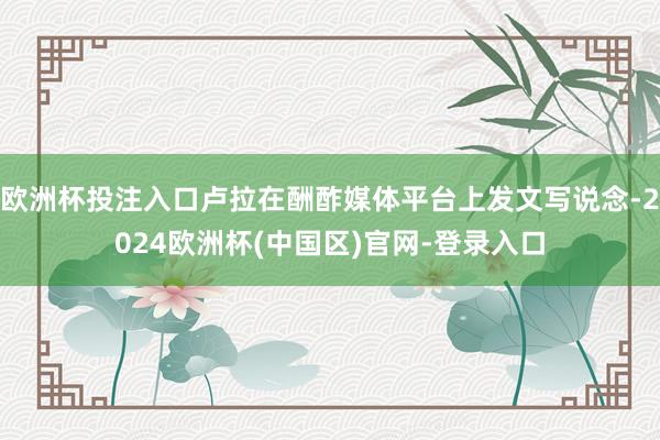 欧洲杯投注入口卢拉在酬酢媒体平台上发文写说念-2024欧洲杯(中国区)官网-登录入口