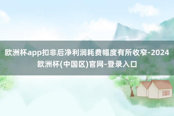 欧洲杯app扣非后净利润耗费幅度有所收窄-2024欧洲杯(中国区)官网-登录入口