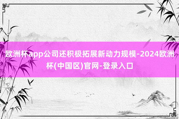 欧洲杯app公司还积极拓展新动力规模-2024欧洲杯(中国区)官网-登录入口