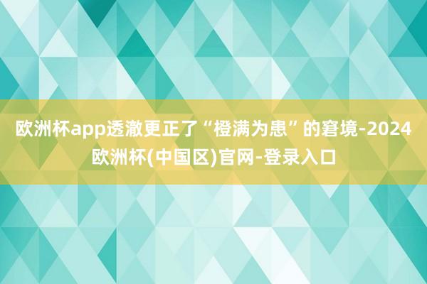 欧洲杯app透澈更正了“橙满为患”的窘境-2024欧洲杯(中国区)官网-登录入口